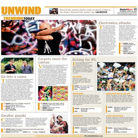 Mumbai mirror   unwind - electronica attacks (smash up!) - april 21st '12