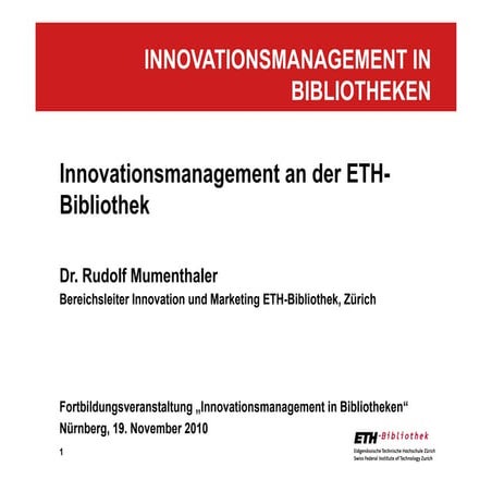 Mumenthaler innovationsmanagement