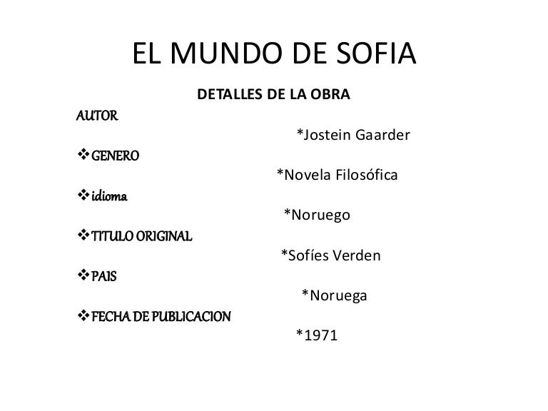 El Mundo de Sofia 1 PARTE