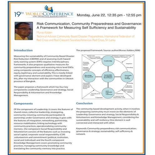 Munas kalden presentation 19th wcdm risk communication and governance