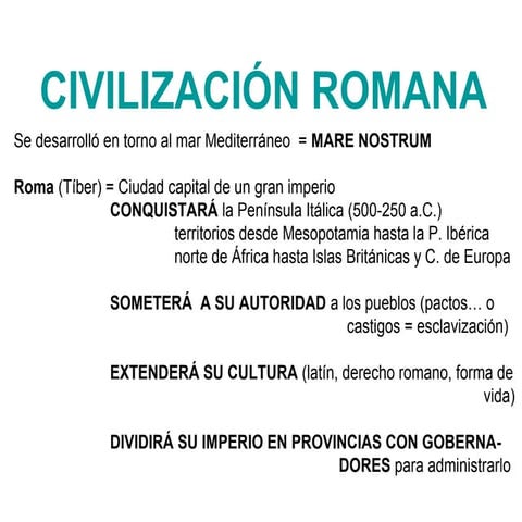 CIVILIZACIÓN ROMANA.