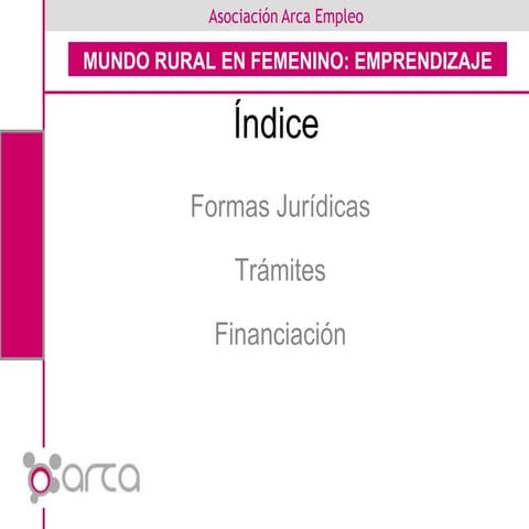 Mundo Rural en Femenino. Emprendizaje.  Formas Jurídicas