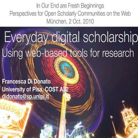 Everyday digital scholarship: Using web-based tools for research