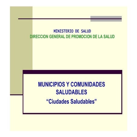 Municipios y comunidades saludables