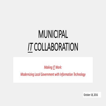 Municipal IT Collaboration