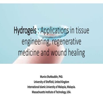 HYDROGELS FOR WOUND HEALING AND TISSUE ENGINEERING APPLICATIONS