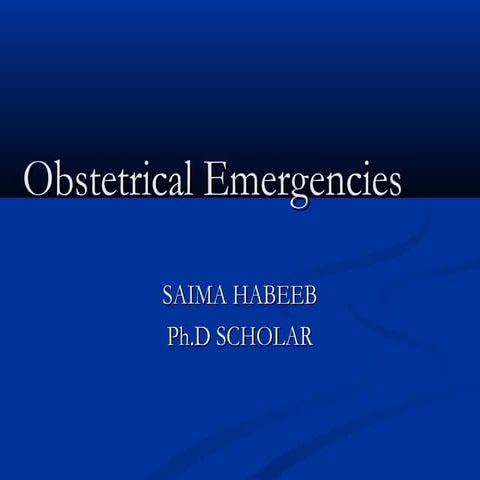obstetric emergency | PPTX