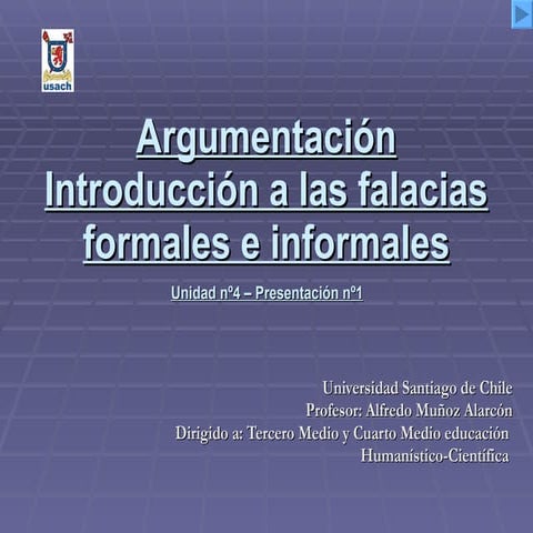 Presentación - Introducción a Falacias Formales e Informales