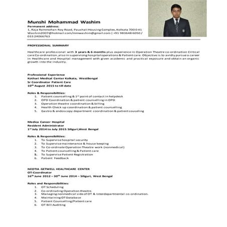 Munshi Mohammad Washim - CV | DOCX