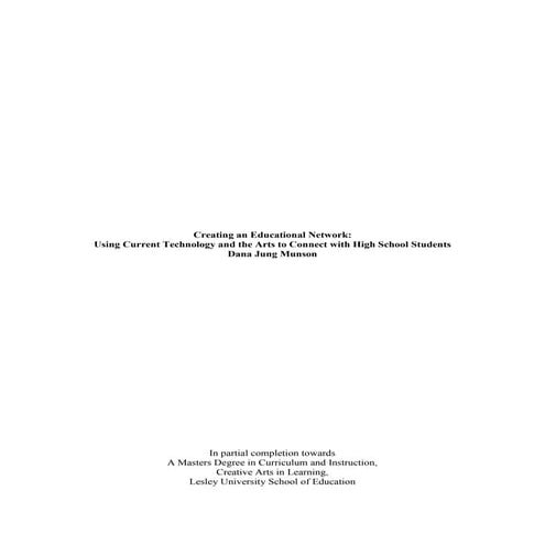 Munson final thesis creating an educational network