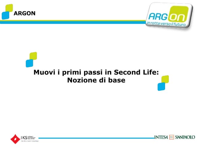 Muovi i primi passi in Second Life: Nozione di base