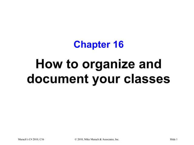 C# Tutorial MSM_Murach chapter-16-slides