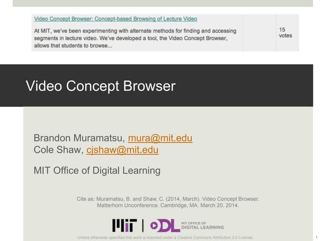 Video Concept Browser at MIT