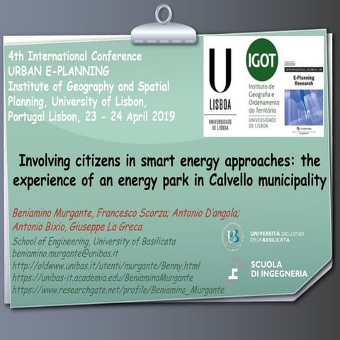 Involving citizens in smart energy approaches: the experience of an energy pa...