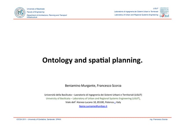Ontology and spatial planning