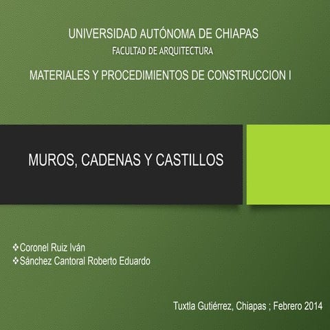 MUROS, CADENAS Y CASTILLOS