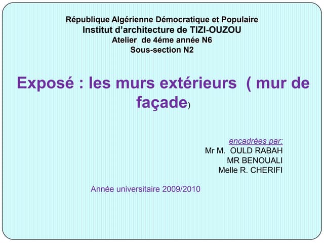 Murs de façade