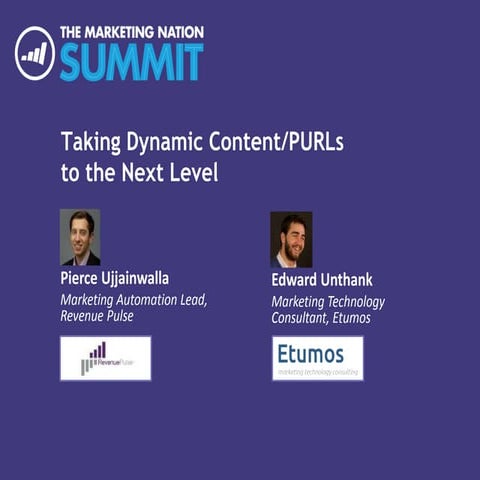 Marketo Summit 2014 - Taking Dynamic Content and PURLs to the Next Level