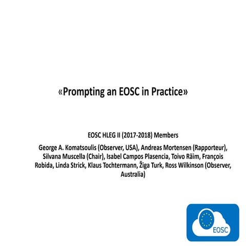 EOSC in practice - Silvana Muscella (chair EOSC HLEG)