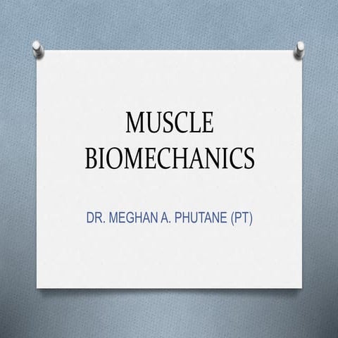 Muscle biomechanics