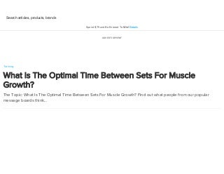 What Is The Optimal Time Between Sets For Muscle Growth?