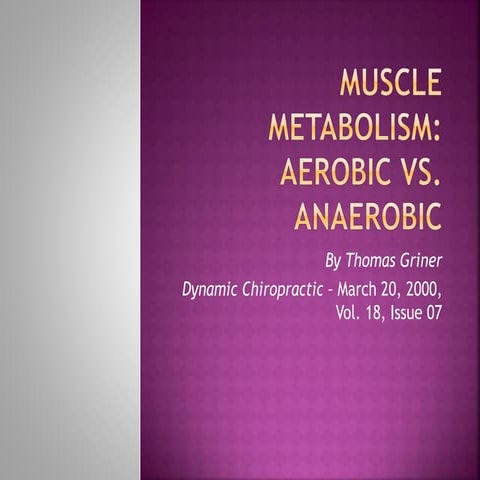 Muscle metabolism