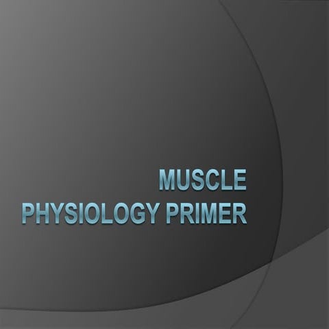 Muscle Physiology Primer