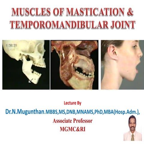 Muscles of mastication & TMJ Dr.N.Mugunthan