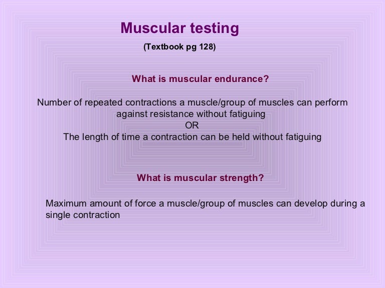 Muscular endurance + flexibilty testing