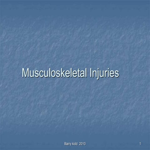 Musculoskeletal injuries