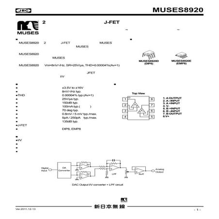 MUSES8920の日本語のデータシート