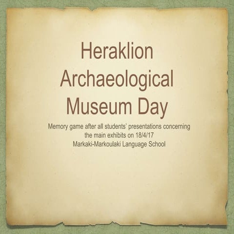 A Journey to Minoan Crete: Memory game after the museum tour