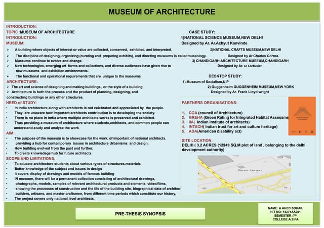 Museum of architecture pre-thesis synopsis