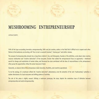 Mushrooming Entrepreneurship