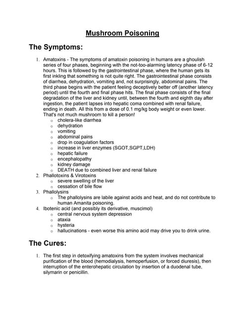 Mushroom poisoning | PDF
