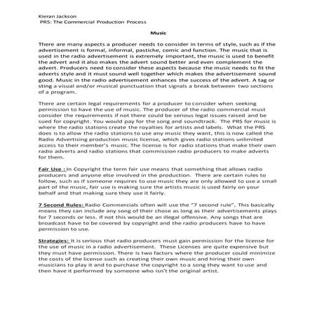 Radio commercial script format | DOCX