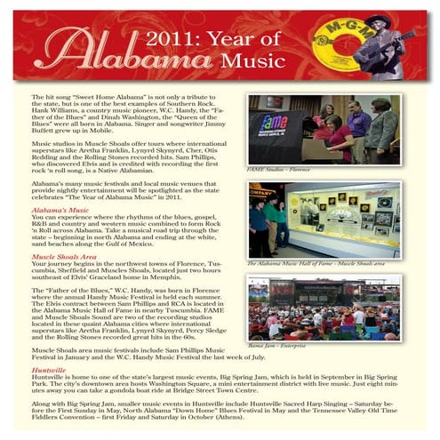 Year of Alabama Music brochure