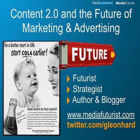 Creating value with Content: the Future Of Marketing & Advertising, by Gerd L...