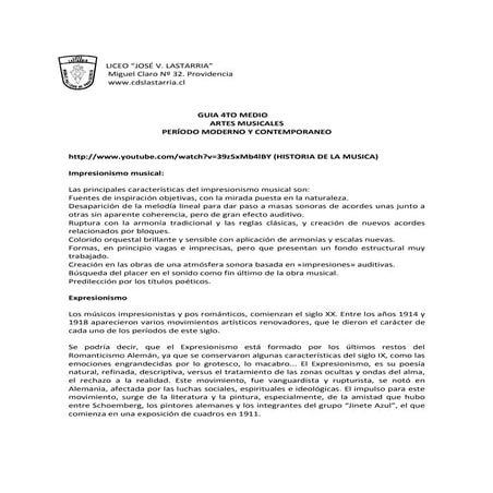 Musica contemporanea 4to medio