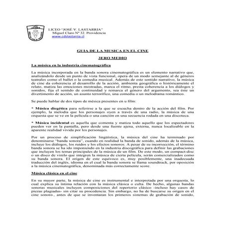 Musica en el cine 3ero medio