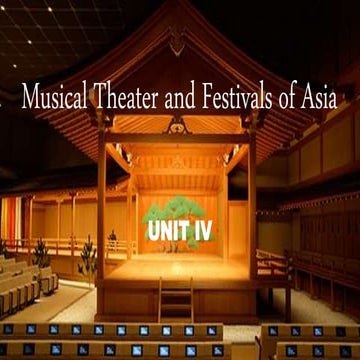 Musical Theater and Festivals of Asia (JAPANESE THEATER)