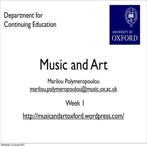 Music and art week 1 | PDF