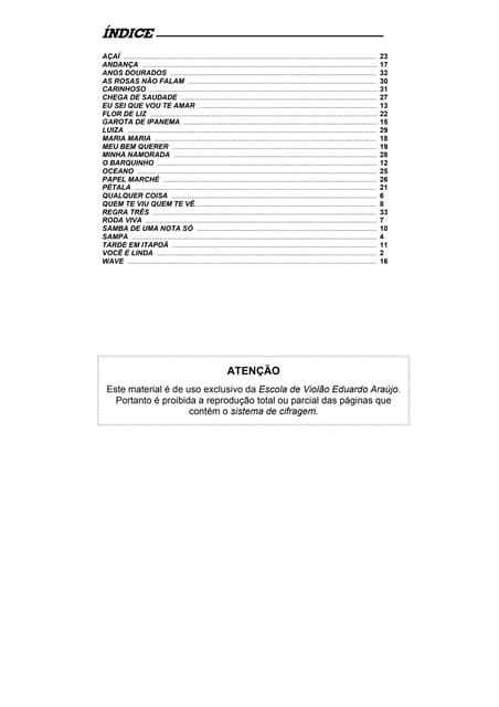 Musicas cifradas bossa nova samba 01