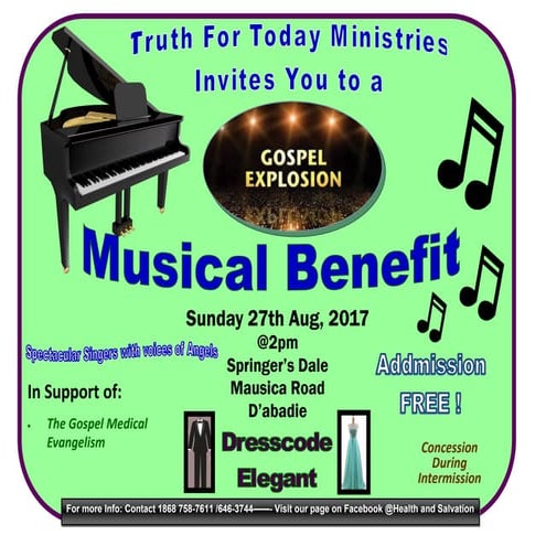 Music Benefit Aug 27th 2017 flyer