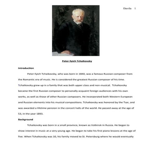 Peter Ilyich Tchaikovsky