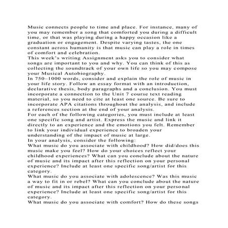 Assignment Sheet: Writing About a Song | PDF