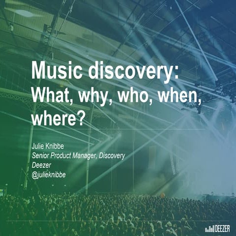 Music discovery: What, why, who, when, where?