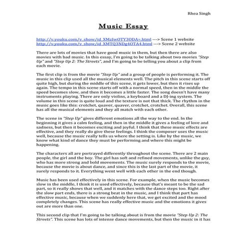 Music essay