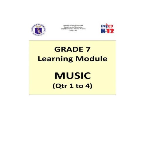 Music g7 learner's module qtr 1 to qtr4
