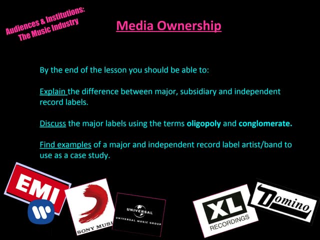 Music industry overview lesson 2015